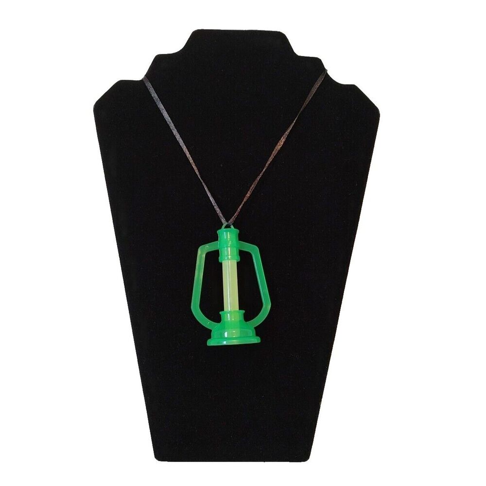 Yellow 3" Glow Light Stick Green Lantern Necklace 32" Black Cord Party Favor